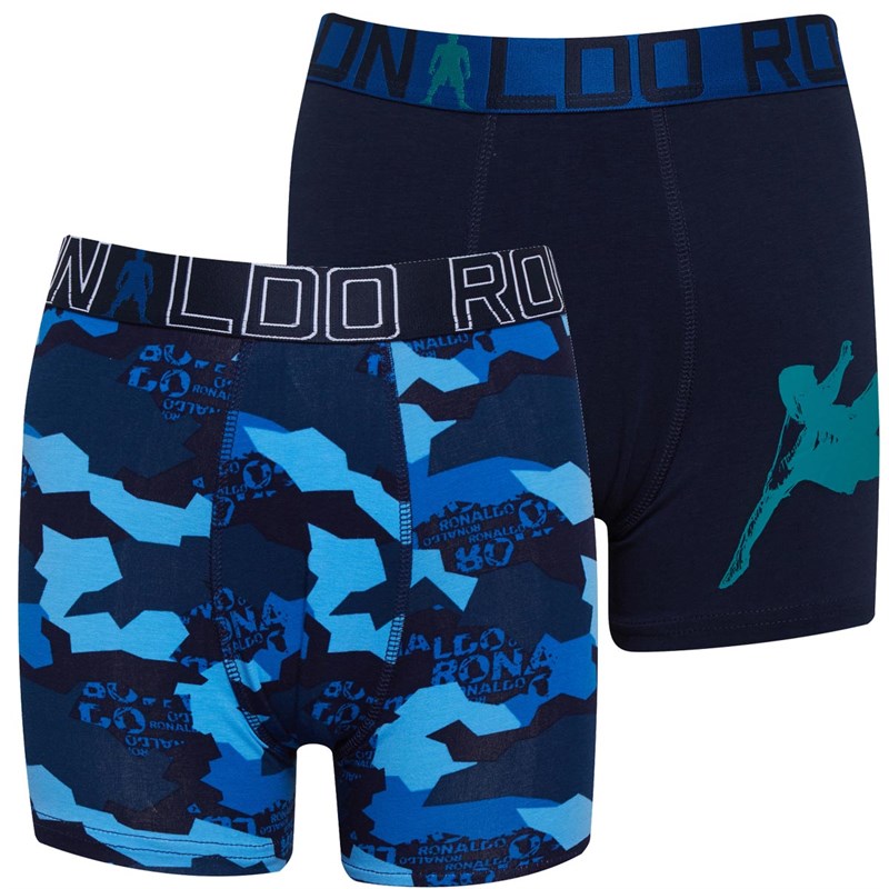 2 Pack Boys CR7 Elasticated Waistband Jersey Boxers Sizes Age from 4 to 15 Yrs