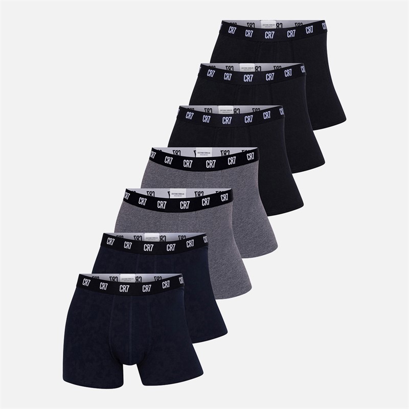 CR7 lot de sept caleçons basiques multicolores homme