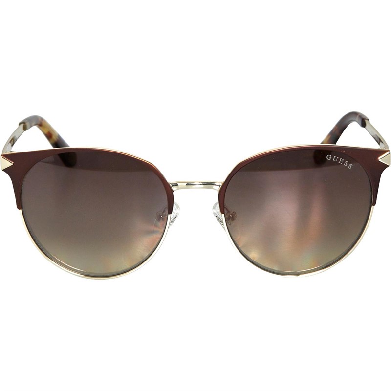 Guess Womens Sunglasses Matte Dark Brown/Brown Mirror