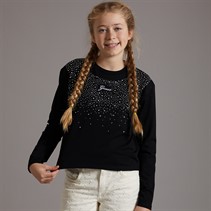 Guess Girls Stretch Jersey Long Sleeve T-Shirt Jet Black A996