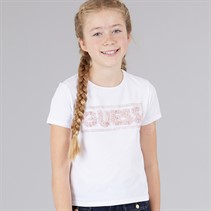 Guess Girls Stretch Jersey T-Shirt Pure White