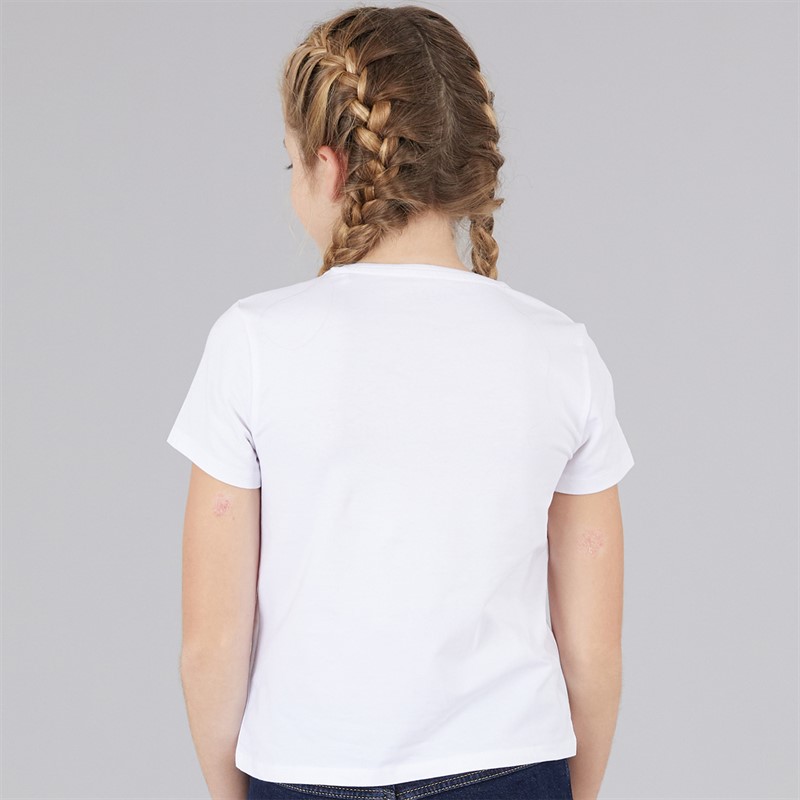 Guess Girls Stretch Jersey T-Shirt Pure White