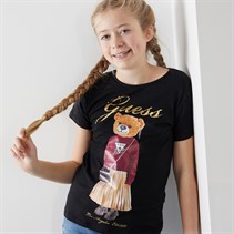 Guess Girls Stretch Jersey T-Shirt Jet Black A996