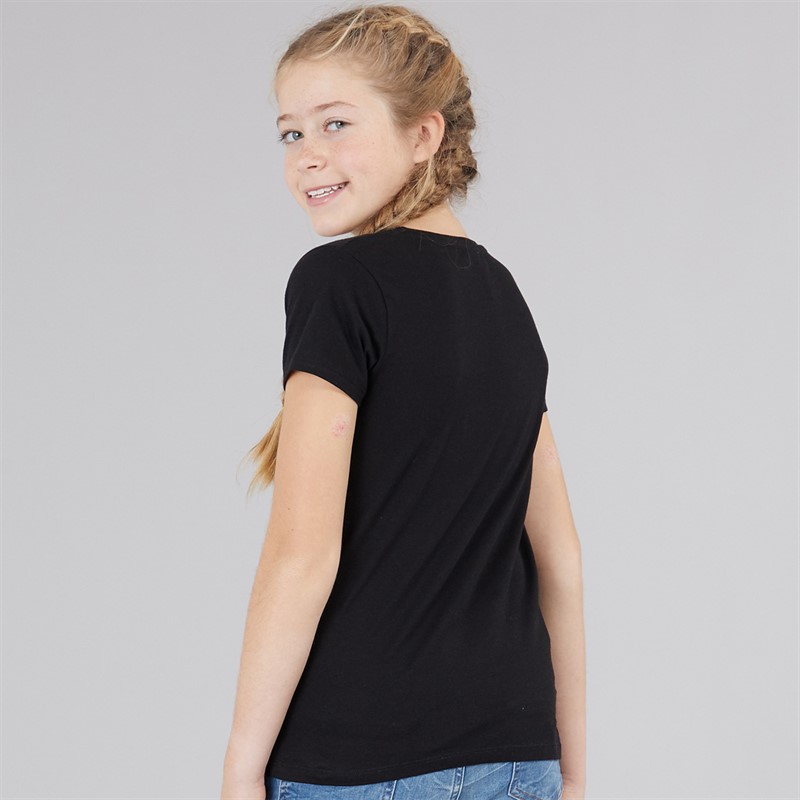 Guess Girls Stretch Jersey T-Shirt Jet Black A996