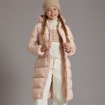 Guess Girls Hooded Padded Long Puffer Coat Pink