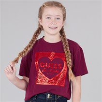 Guess Girls Stretch Jersey T-Shirt Ballroom Red