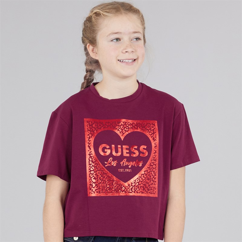 Guess Girls Stretch Jersey T-Shirt Ballroom Red