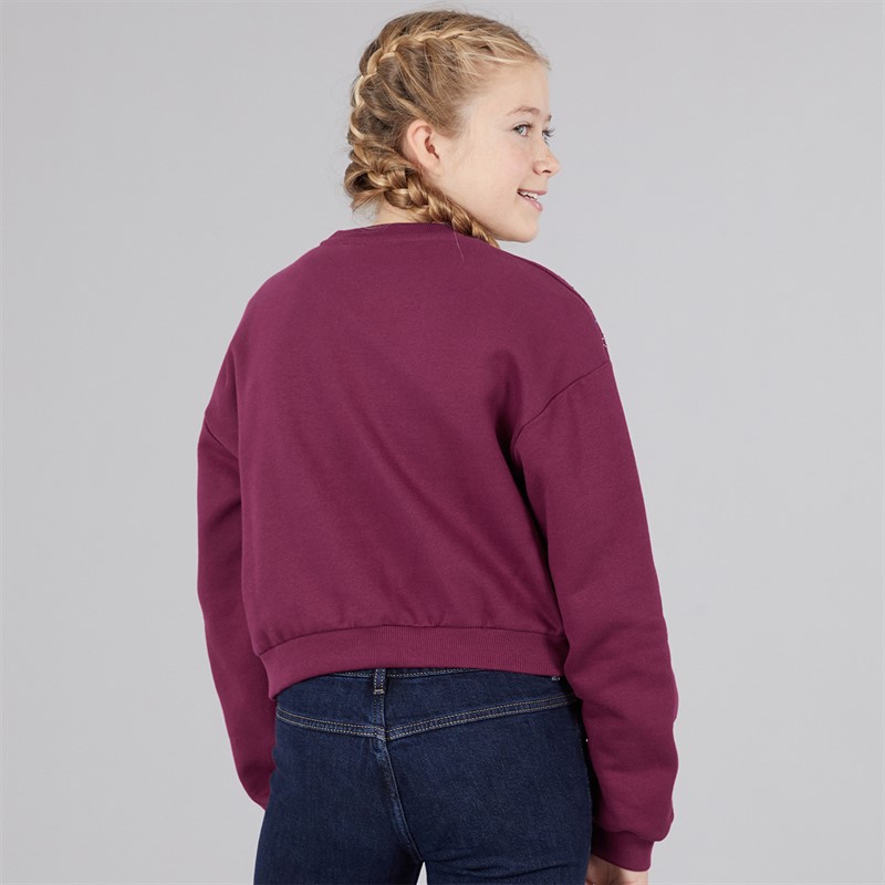 Guess Girls Cropped Sweatshirt Ballroom Red