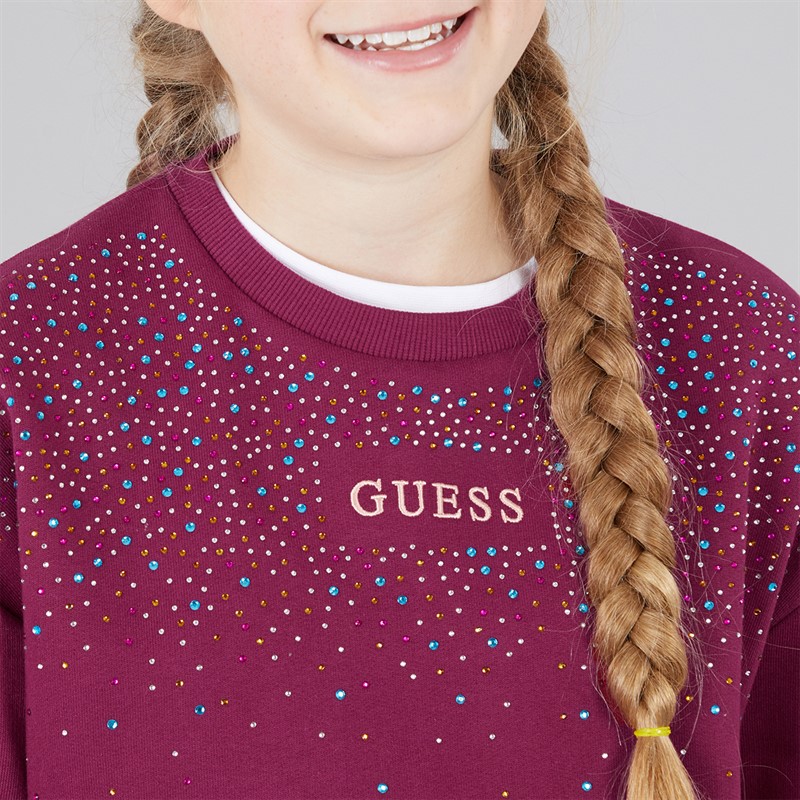 Guess Girls Cropped Sweatshirt Ballroom Red