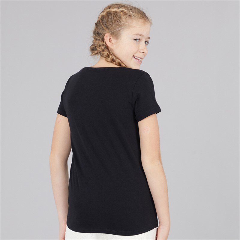 Guess Girls Stretch Jersey T-Shirt Jet Black A996
