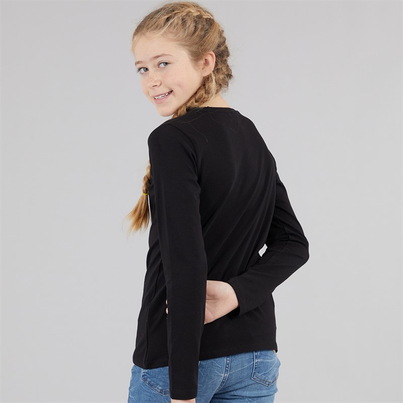 Guess Girls Stretch Jersey T-Shirt Jet Black A996