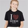 Guess Girls Stream Jersey T-Shirt Jet Black A996