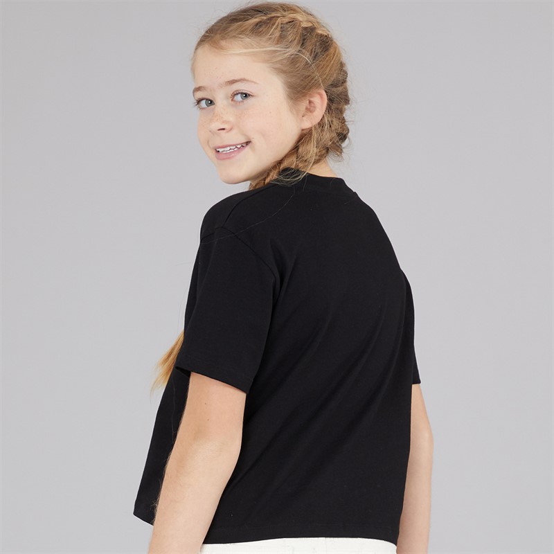 Guess Girls Stream Jersey T-Shirt Jet Black A996