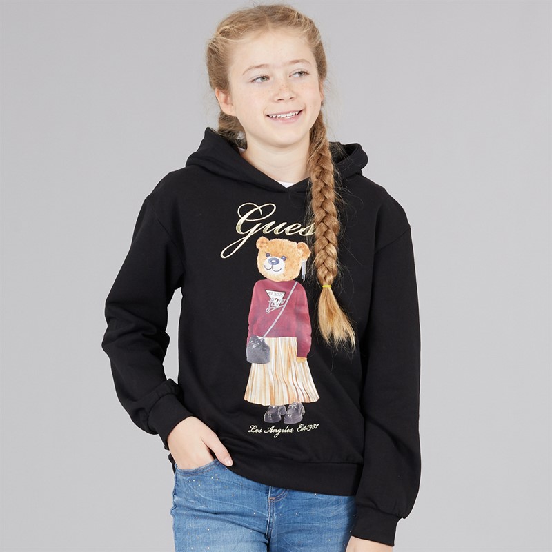 Guess Girls Oversized Hoodie Jet Black A996