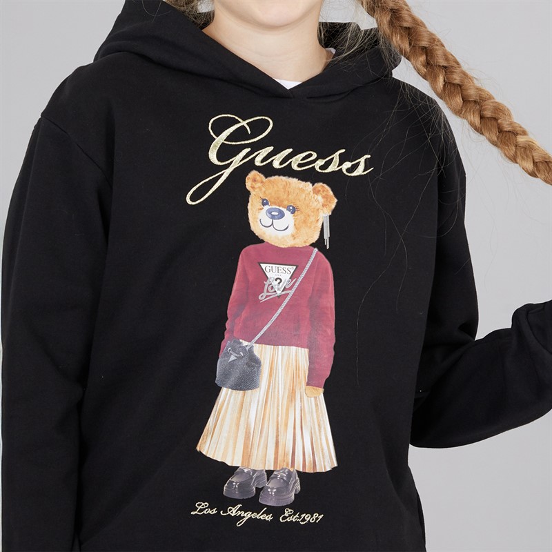 Guess Girls Oversized Hoodie Jet Black A996