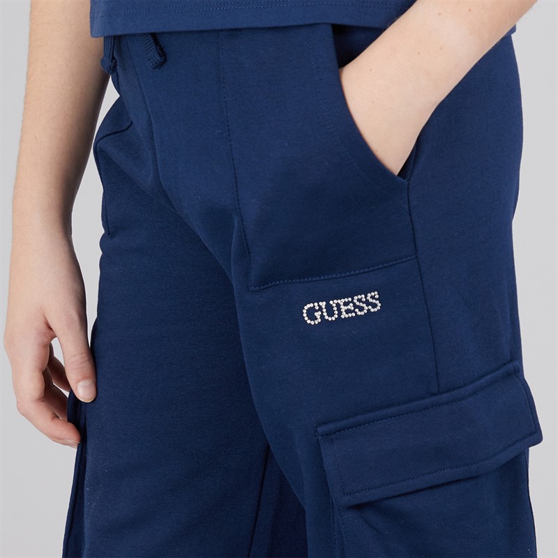 Guess Girls Fleece Regular Cargo Pants Secret Blue