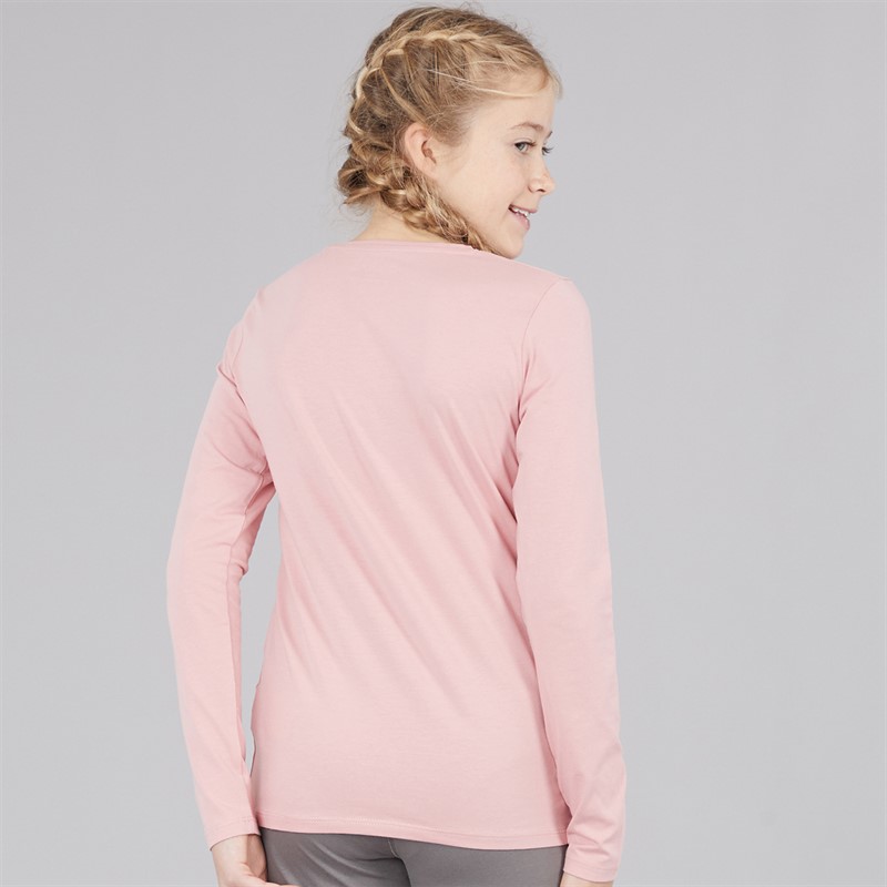Guess Girls Stretch Jersey Long Sleeve T-Shirt Beloved Pink