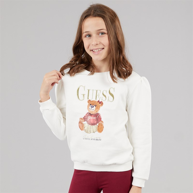 Guess Girls Sweatshirt Cream White