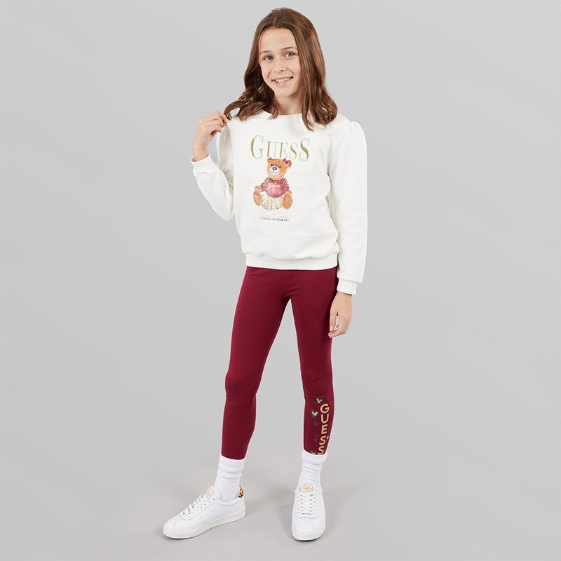 Guess Girls Sweatshirt Cream White