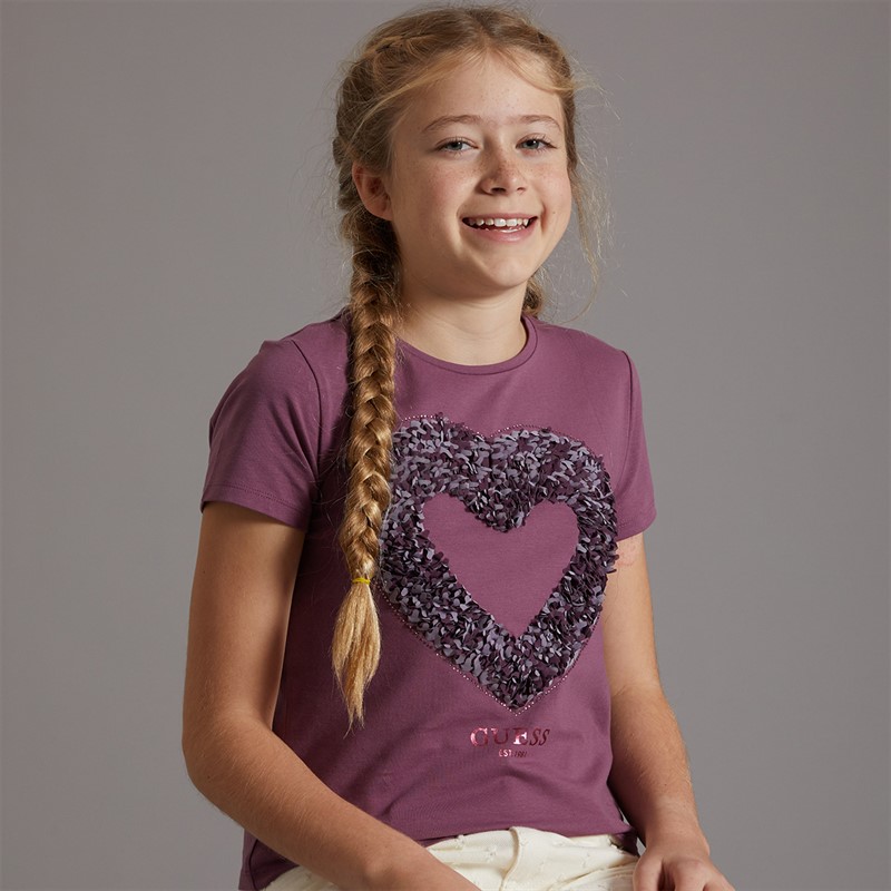 Guess Girls Stretch Jersey T-Shirt Blackberry Bliss