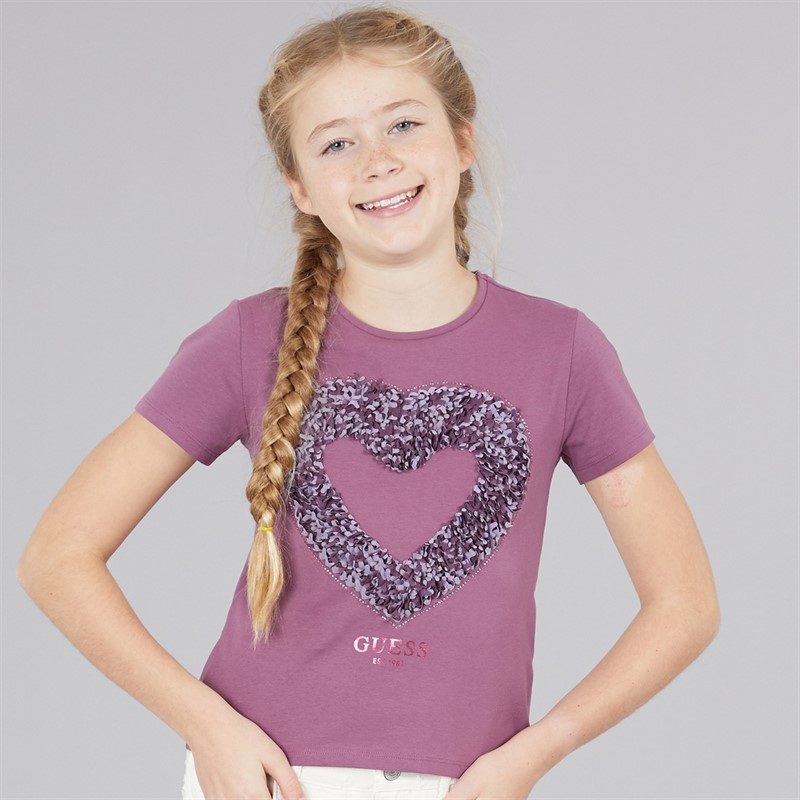 Guess Girls Stretch Jersey T-Shirt Blackberry Bliss