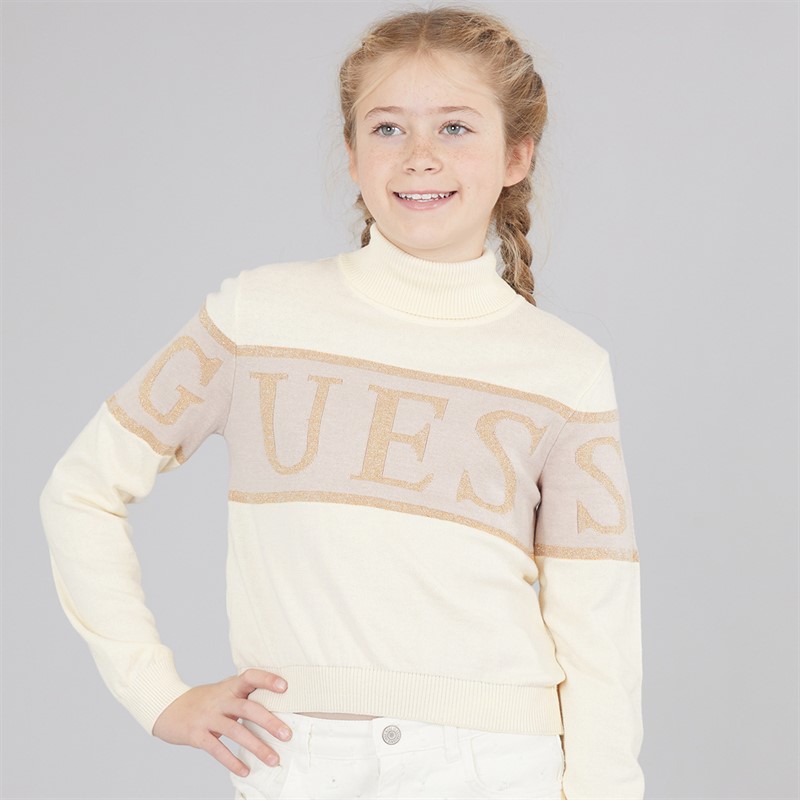 Guess Girls Sweater Cream White