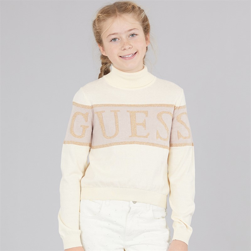 Guess Girls Sweater Cream White