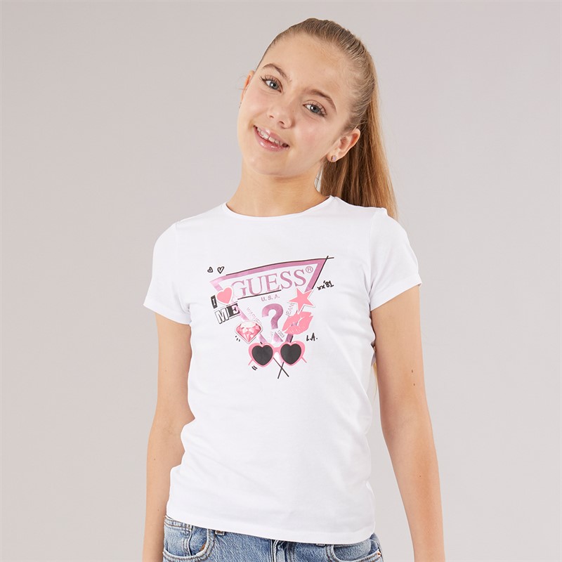 Guess Mädchen T Shirt Pure White