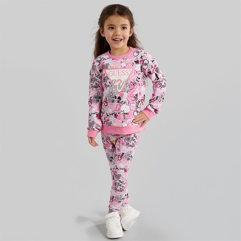 Guess Mädchen Leggings Sticker Collage