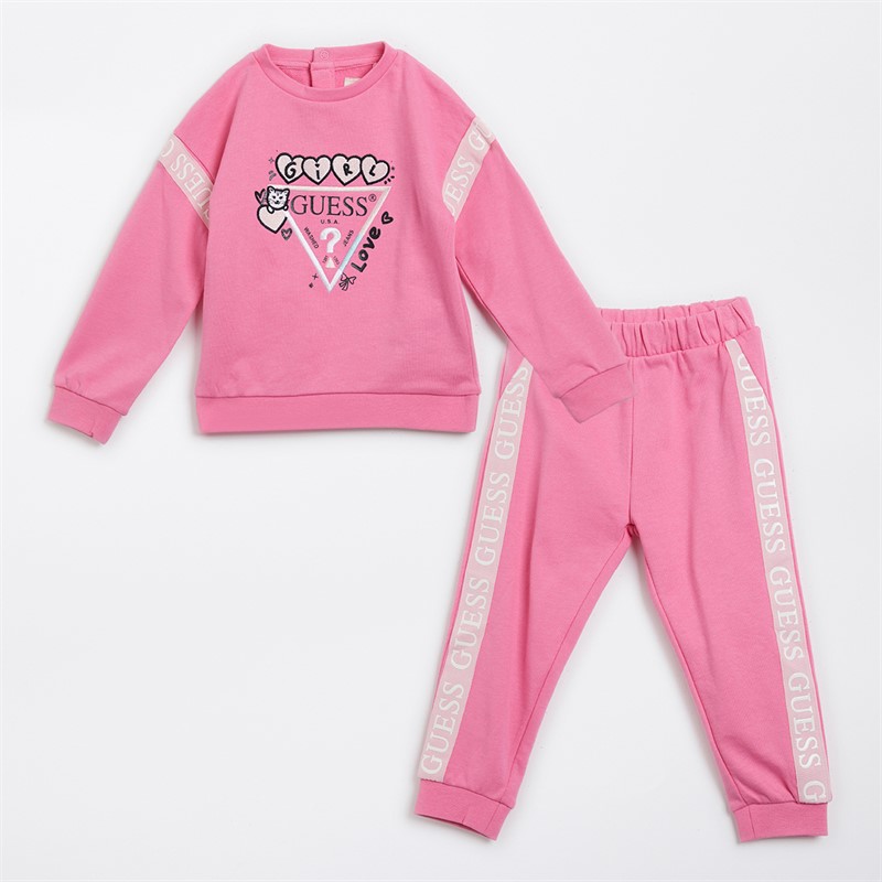 Guess Infant Girls Tracksuit Jelly Pink