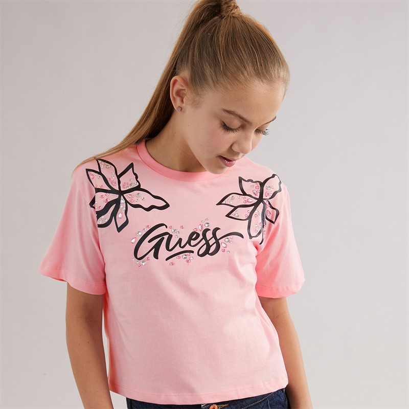 Guess Mädchen T Shirt Cotton Candy Pink
