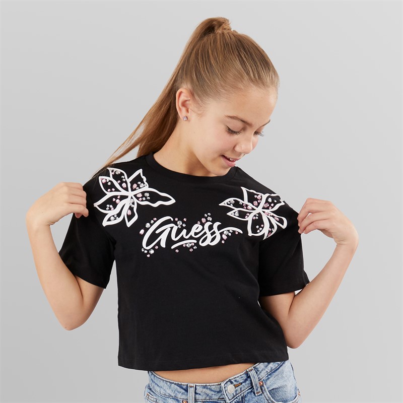 Guess Mädchen T Shirt Jet Black A996