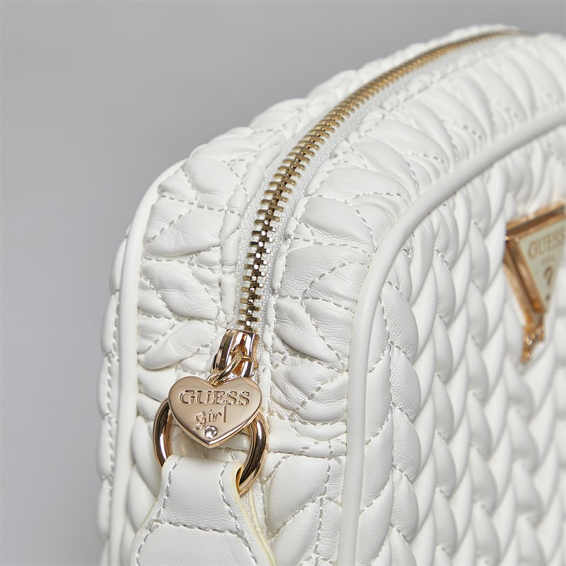 Guess Girls Quilted Bag Cream White