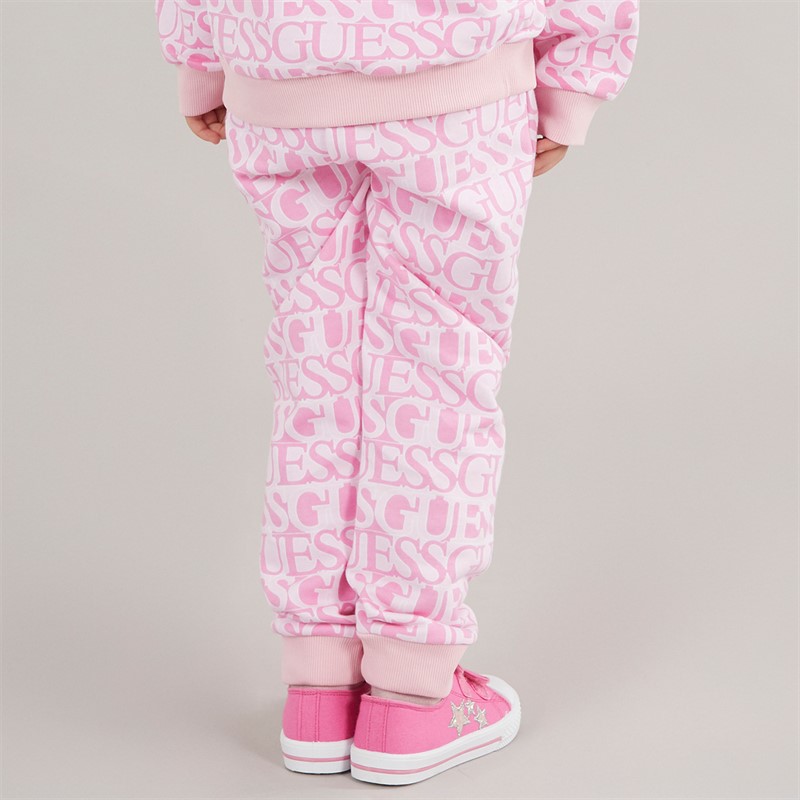 Guess joggersy dla dziewczynki kolor z logo Fuchsia