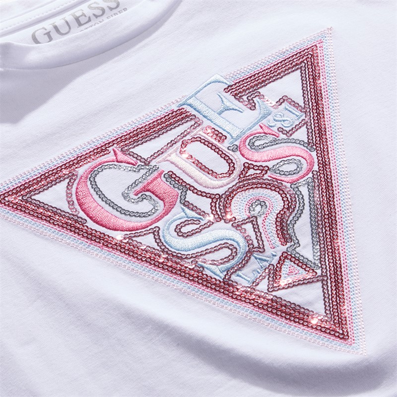 Guess Girls Long Sleeve T-Shirt Pure White