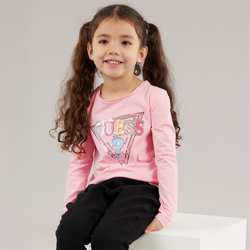 Guess Mädchen Langarm T Shirt Cotton Candy Pink