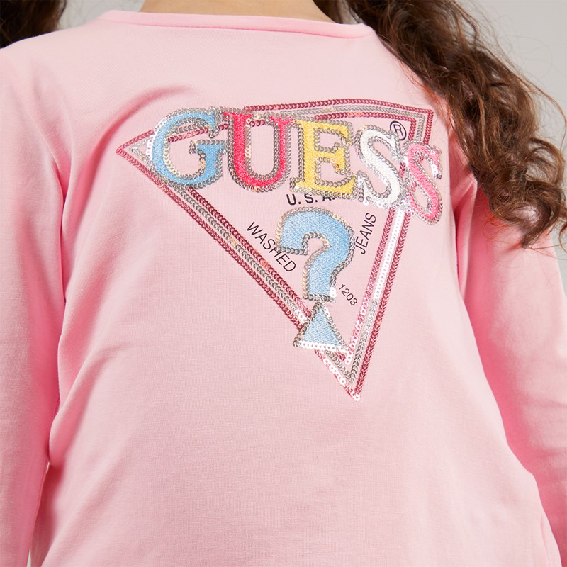 Guess Mädchen Langarm T Shirt Cotton Candy Pink