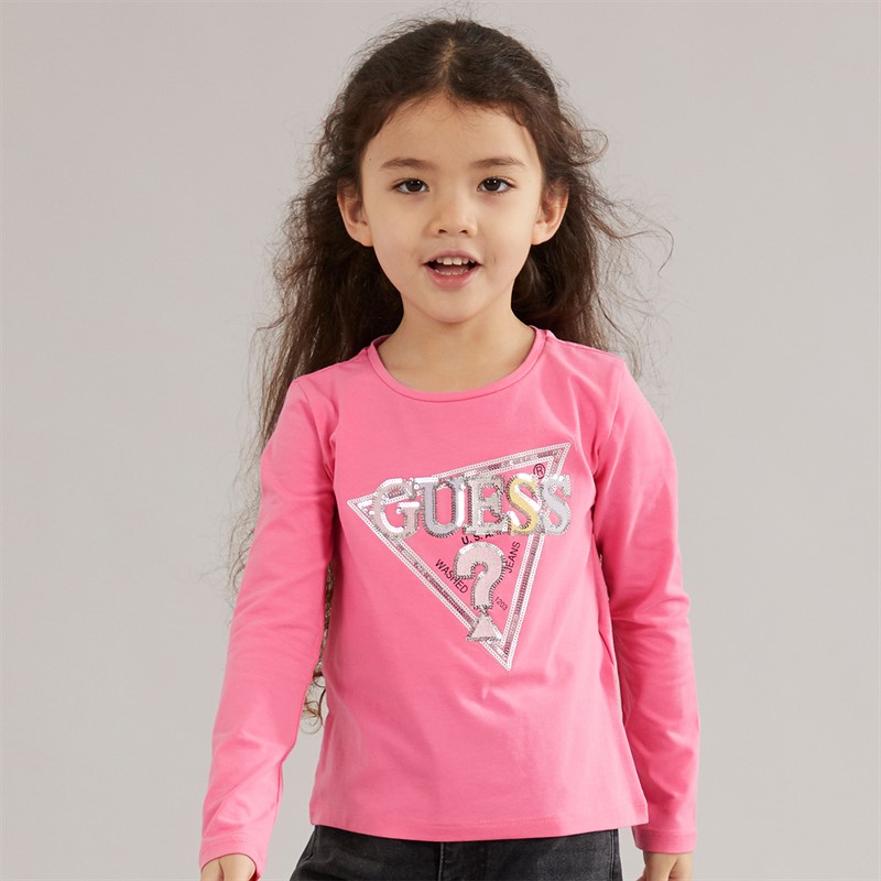 Guess Mädchen Langarm T Shirt Jelly Pink