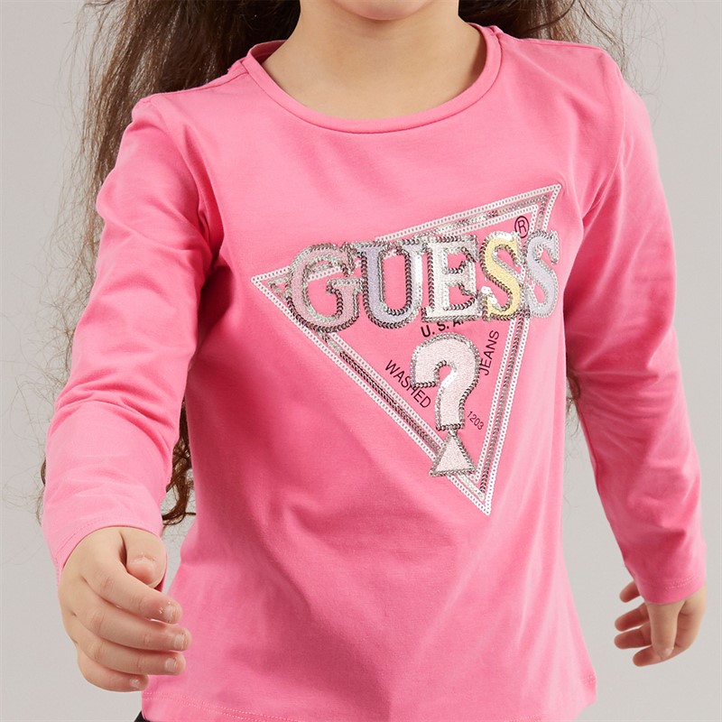 Guess Mädchen Langarm T Shirt Jelly Pink