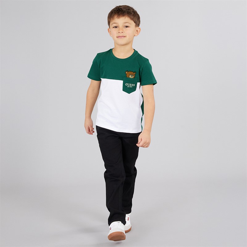 Guess T-shirt dla chłopca kolor Throwback Green