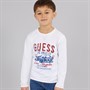 Guess Długi rękaw T-shirt dla chłopca kolor Pure White