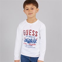 Guess Jongens T-shirt met lange mouwen Pure White