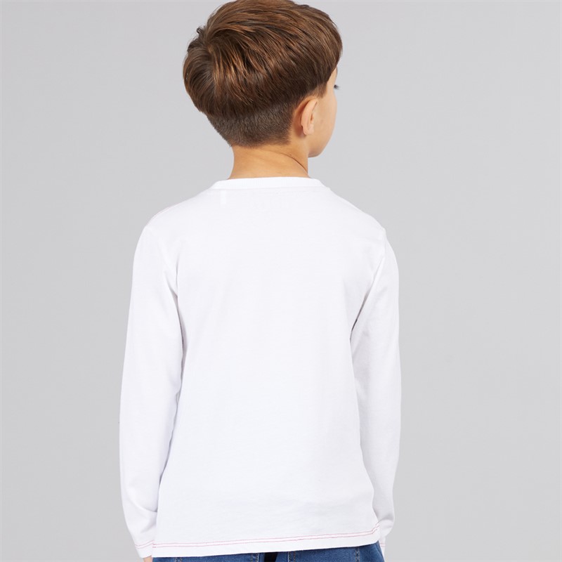 Guess Długi rękaw T-shirt dla chłopca kolor Pure White