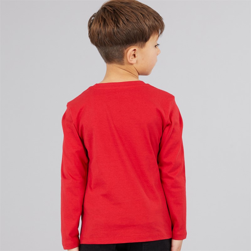 Guess Długi rękaw T-shirt dla chłopca kolor Spicy Red