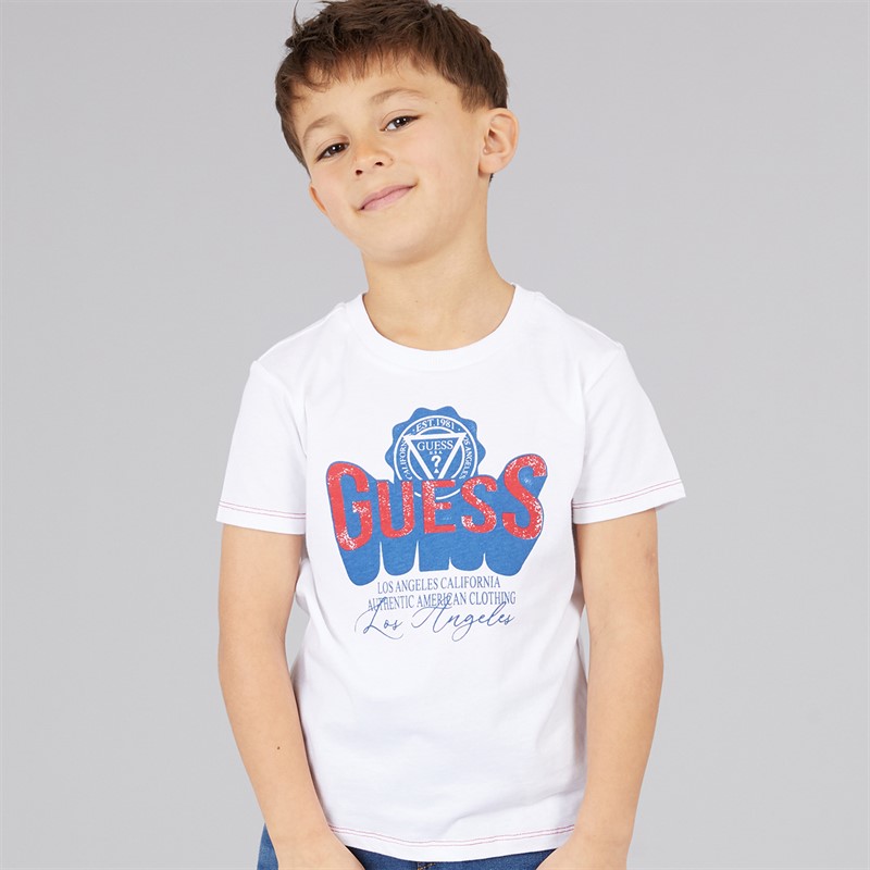 Guess T-shirt dla chłopca kolor Pure White