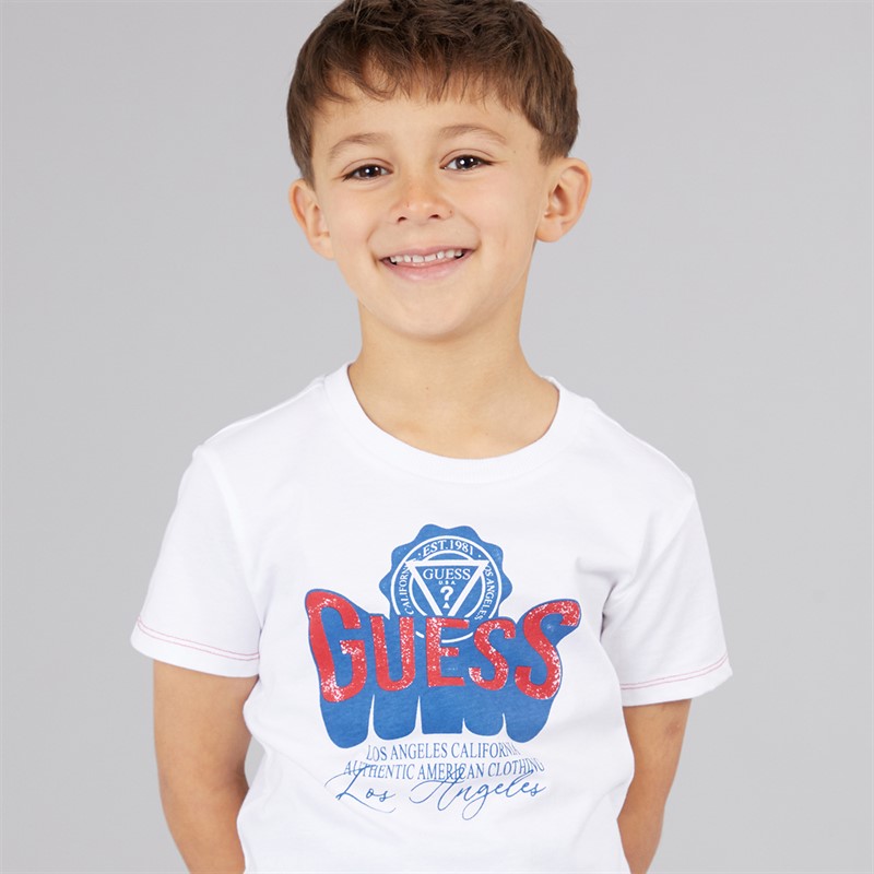 Guess T-shirt dla chłopca kolor Pure White