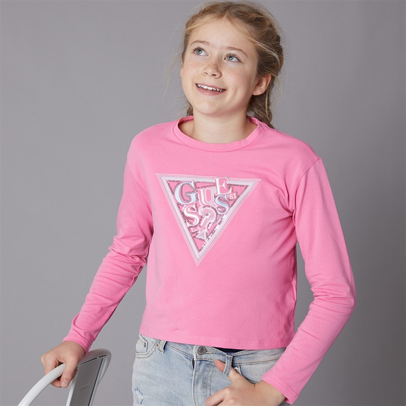 Guess Girls Long Sleeve T-Shirt Pink