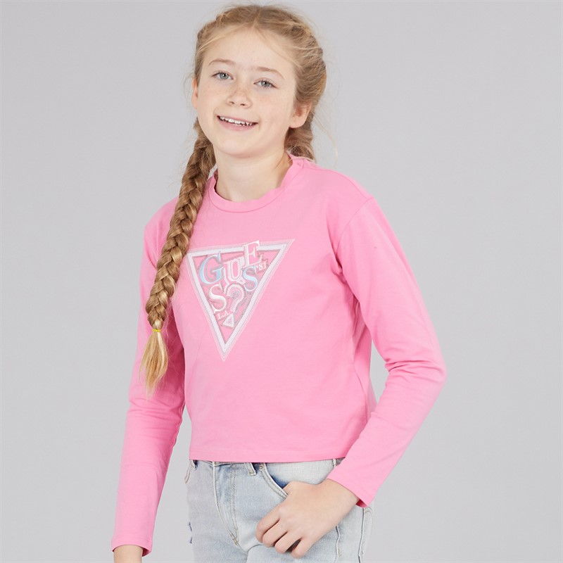 Guess Girls Long Sleeve T-Shirt Pink