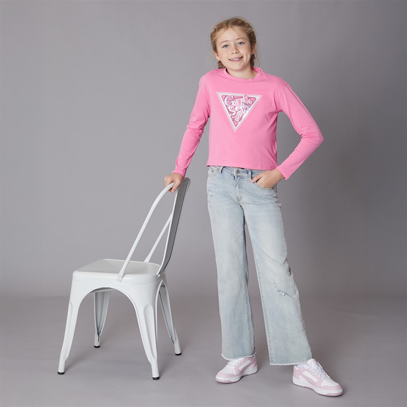 Guess Girls Long Sleeve T-Shirt Pink