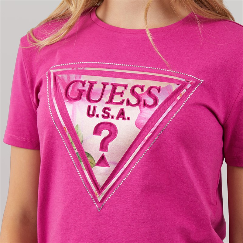 Guess Girls High Low T-Shirt Purple Dragonfruit